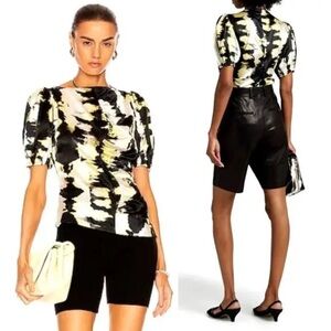 Ganni | 32 | Silk Tie-Dye Ruched Blouse